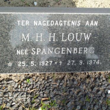 LOUW M.H.H.  nee SPANGENBERG 1927-1974