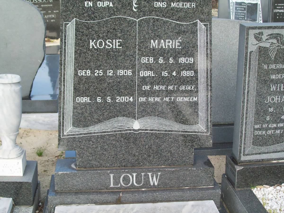 LOUW Kosie 1906-2004 &amp; Marie 1909-1980