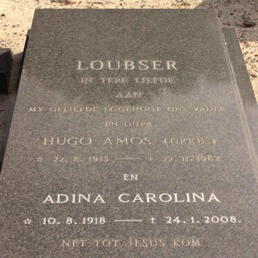 LOUBSER Hugo Amos 1913-1982 &amp; Adina Carolina 1918-2008