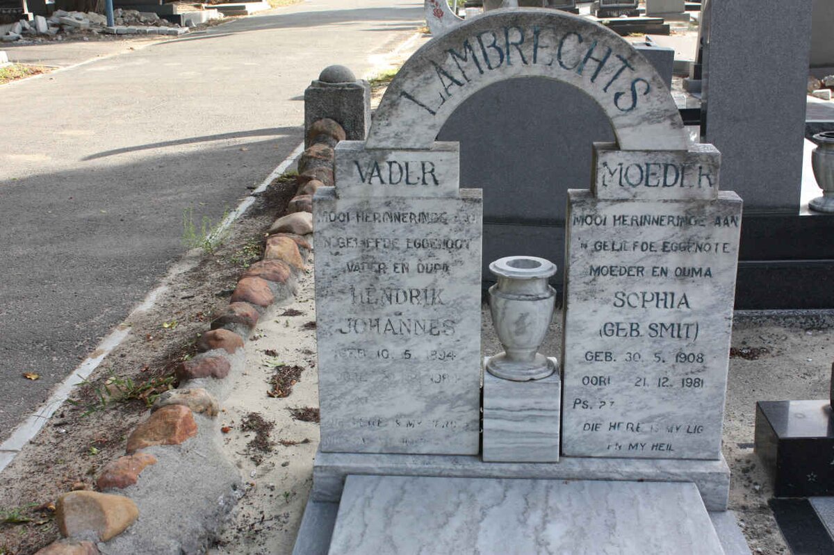 LAMBRECHTS Hendrik Johannes 1894-1984 &amp; Sophia SMIT 1908-1981