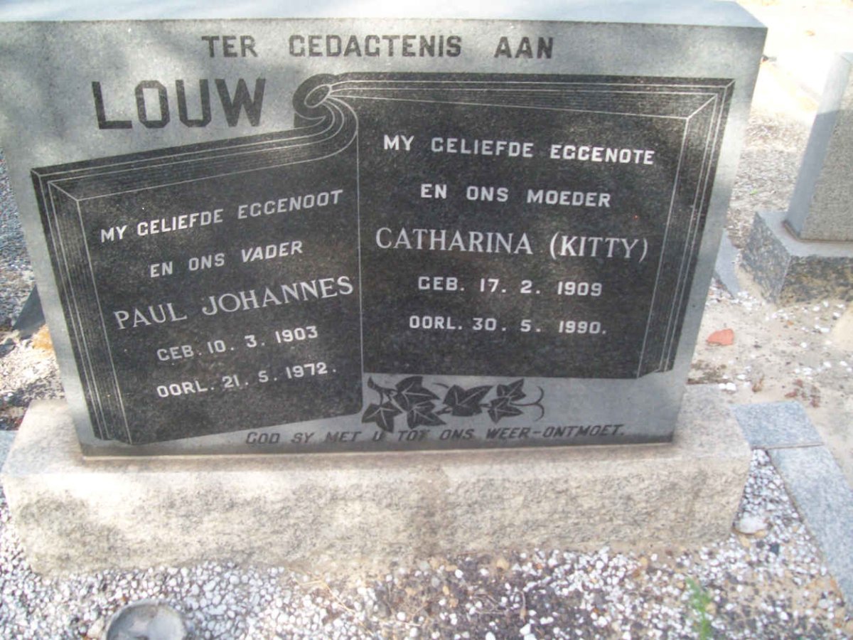 LOUW Paul Johannes 1903-1978 &amp; Catharina 1909-1990