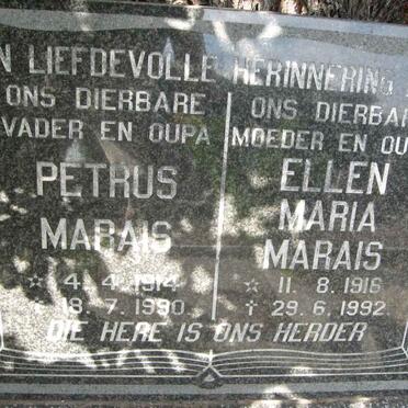MARAIS Petrus 1914-1990 &amp; Ellen Maria 1916-1992