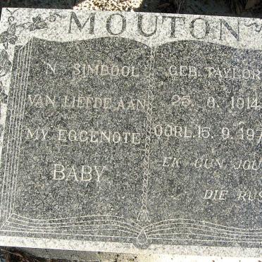 MOUTON Baby nee TAYLOR 1914-1972