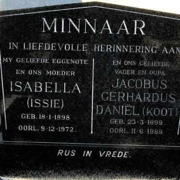 MINNAAR Jacobus Gerhardus Daniël 1899-1988 &amp; Isabella 1898-1972