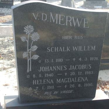 MERWE Schalk Willem, v.d. 1910-1976 :: V.D. MERWE Johannes Jacobus 1940-1983 :: V.D. MERWE Helena Magdalena 1911-1990