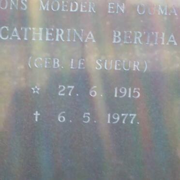 MERWE Catherina Bertha, van der nee LE SEUER 1915-1977