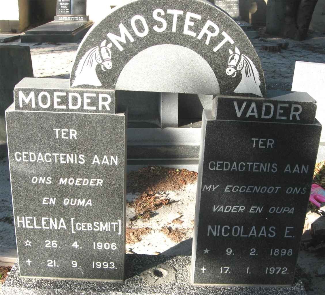 MOSTERT Nicolaas E. 1898-1972 &amp; Helena SMIT 1906-1993