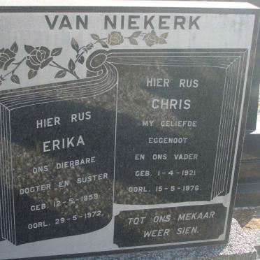 NIEKERK Chris, van 1921-1976 &amp; Erika 1959-1972