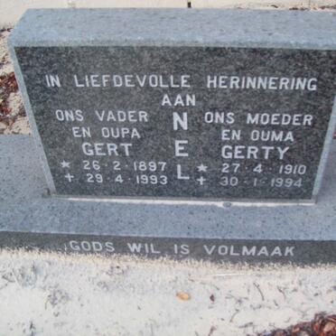 NEL Gert 1897-1993 &amp; Gerty 1910-1994