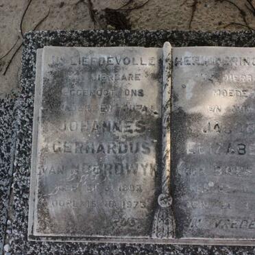 NOORDWYK Johannes Gerhardus, van 1892-1973 &amp; Jacoba Elizabeth BRESLER 1904-1985