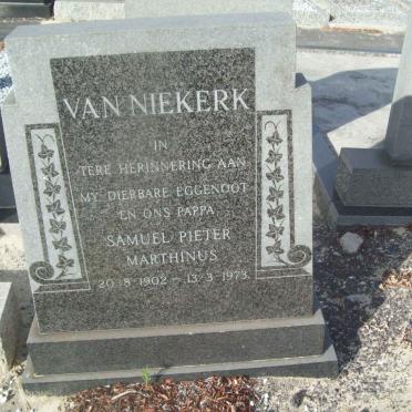 NIEKERK Samuel Pieter Marthinus, van 1902-1973