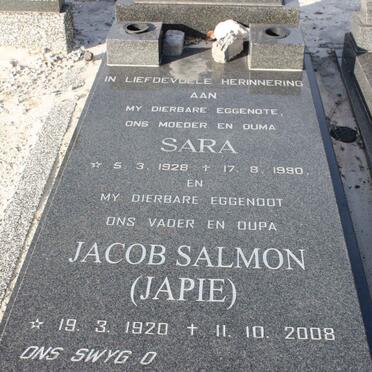 POTGIETER Jacob Salmon 1920-2008 &amp; Sara 1928-1980