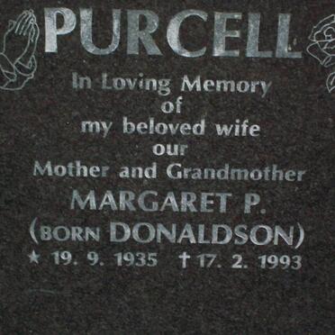 PURCELL Margaret P. nee DONALDSON 1935-1993