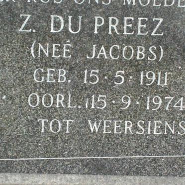PREEZ Z., du nee JACOBS 1911-1974