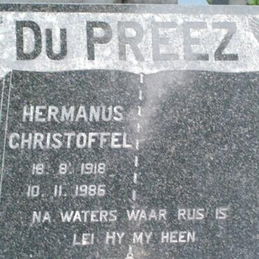 PREEZ Hermanus Christoffel, du 1918-1985