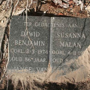 RENSBURG Dawid Benjamin, Janse van -1974 &amp; Susanna Malan 19??