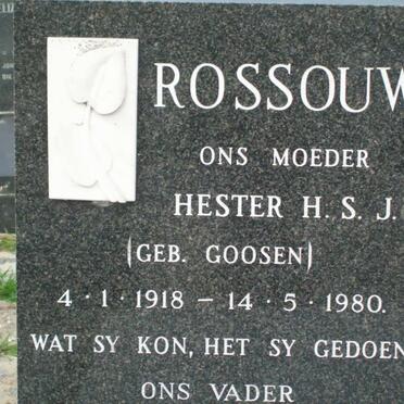 ROSSOUW Hester H.S.J. nee GOOSEN 1918-1980