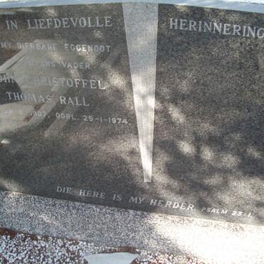 RALL John Christoffel Thomas 1907-1974