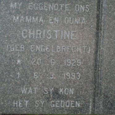ROOYEN Christine, van nee ENGELBRECHT 1929-1993