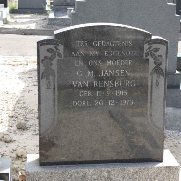 RENSBURG G.M., Jansen van 1915-1973