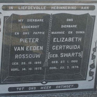 ROSSOUW Pieter Van Eeden 1896-1973 &amp; Elizabeth Gertruida SWARTS 1900-1978