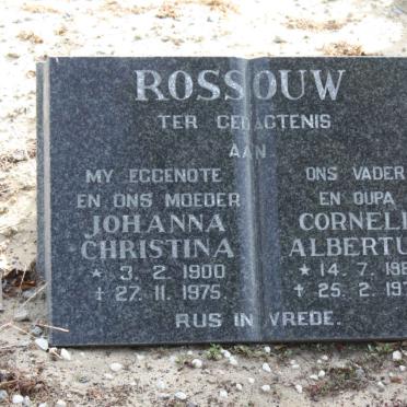 ROSSOUW Cornelis Albertus 1889- 1979 &amp; Johanna Christina 1900-1975