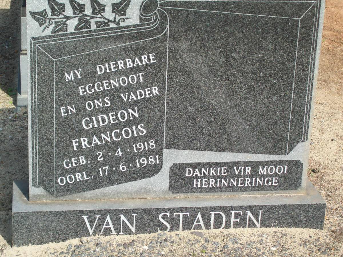STADEN Gideon Francois, van 1918-1981