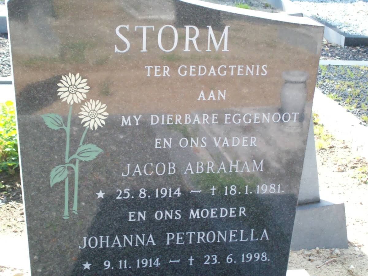 STORM Jacob Abraham 1914-1981 &amp; Johanna Petronella 1914-1998