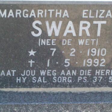 SWART Margaritha Elizabeth nee DE WET 1910-1992
