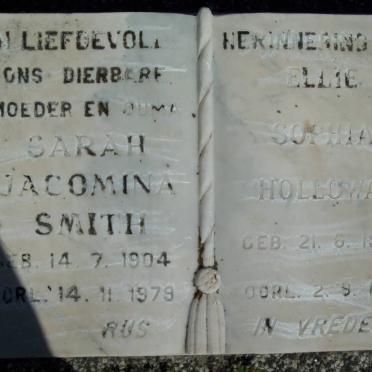 SMITH Sarah Jacomina 1904-1979 :: HOLLOWAY Ellie Sophia 1909-1993