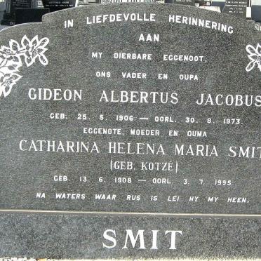 SMIT Gideon Albertus Jacobus 1906- 1973 &amp; Catharina Helena Maria KOTZÉ 1908-1995