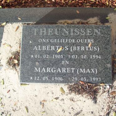 THEUNISSEN Albertus 1905-1994 &amp; Margaret 1906-1998
