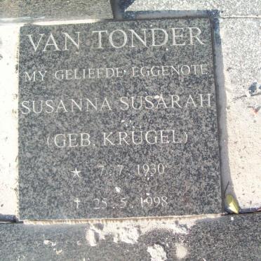 TONDER Susanna Susarah, van nee KRUGEL 1930-1998