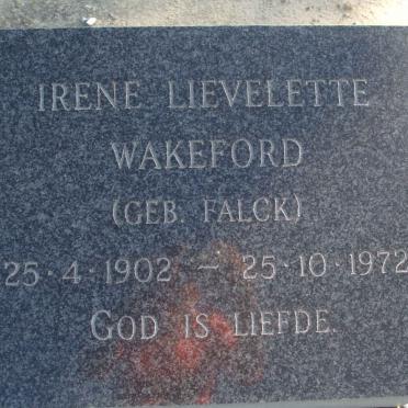 WAKEFORD Irene Lievelette nee FLACK 1902-1972
