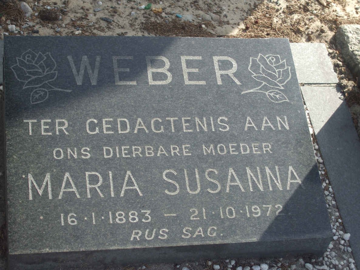 WEBER Maria Susanna 1883-1972