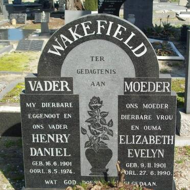 WAKEFIELD Henry Daniel 1901-1974 &amp; Elizabeth Evelyn 1901-1990