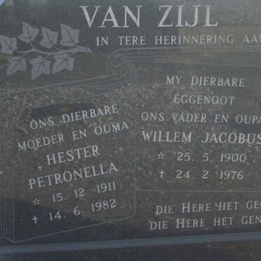ZIJL Willem Jacobus, van 1900-1976 &amp; Hester Petronella 1911-1982