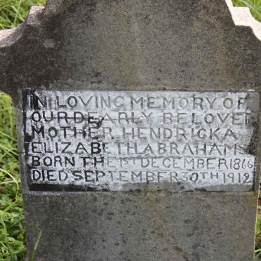 ABRAHAM Hendricka Elizabeth 1866-1912