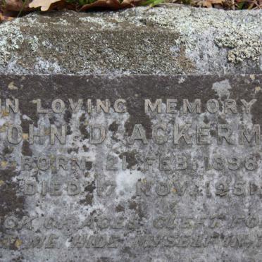 ACKERMAN John D.A. 1898-1951