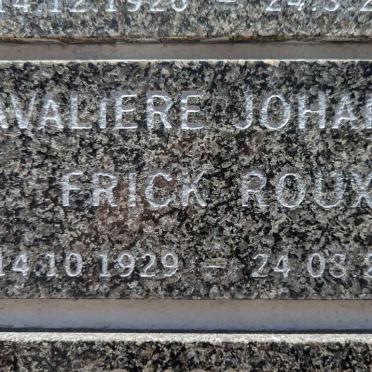 ROUX Cavaliere Johannes Frick 1929-2005