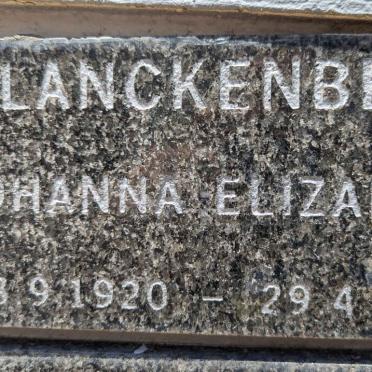 BLANCKENBERG Johanna Elizabeth 1920-2005