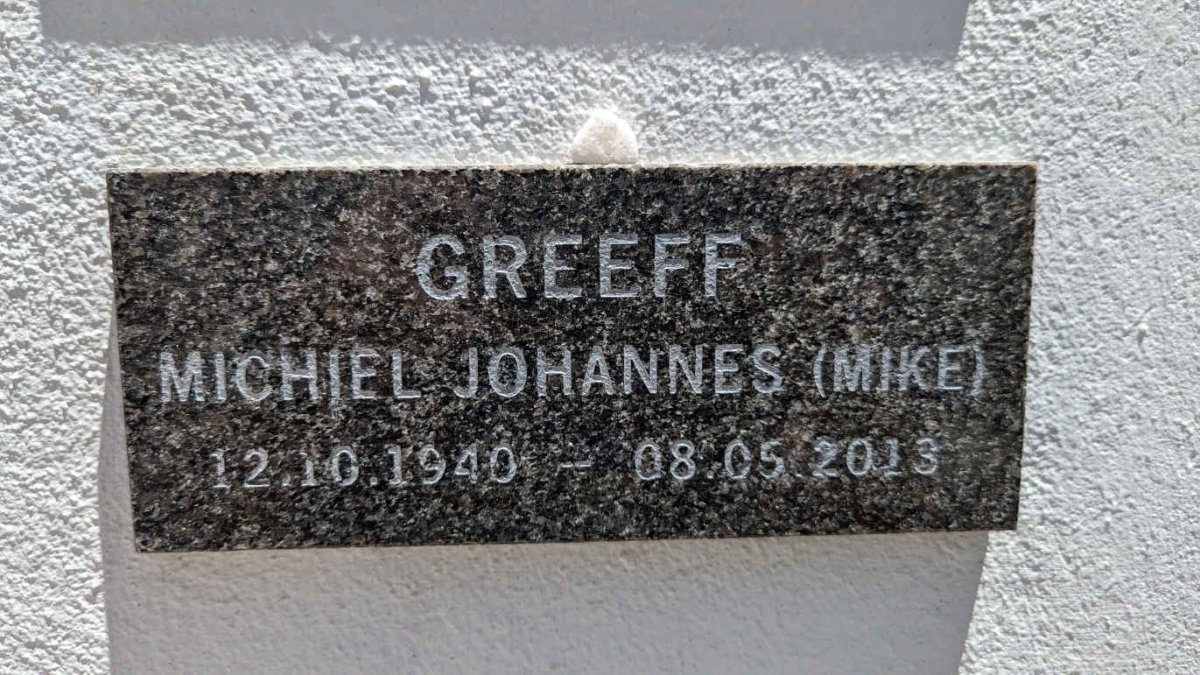 GREEFF Michiel Johannes 1940-2013