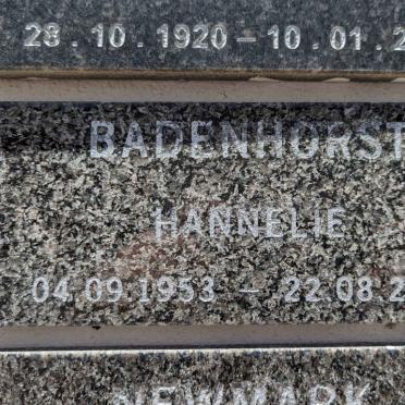 BADENHORST Hannelie 1953-2004