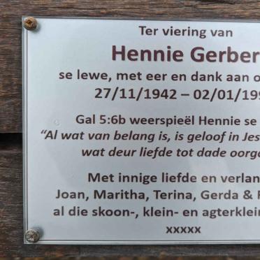 GERBER Hennie 1942-1991
