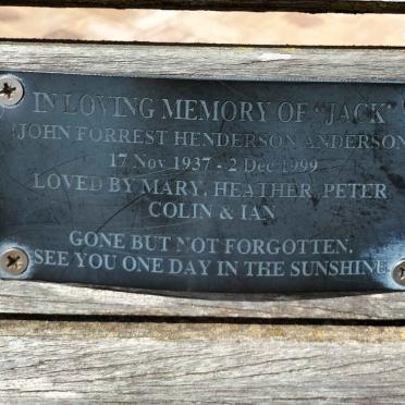 ANDERSON John Forrest Henderson 1937-1999