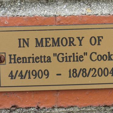COOK Henrietta 1909-2004