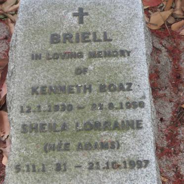 BRIELL Kenneth Boaz 1930-1990 &amp; Sheila Lorraine ADAMS 1931-1997