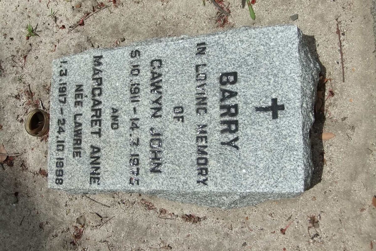 BARRY Gawyn John 1911-1975 &amp; Margaret Anne LAWRIE 1917-1998