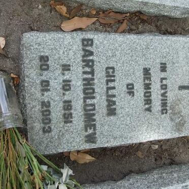 BARTHOLOMEW Gillian 1951-2003