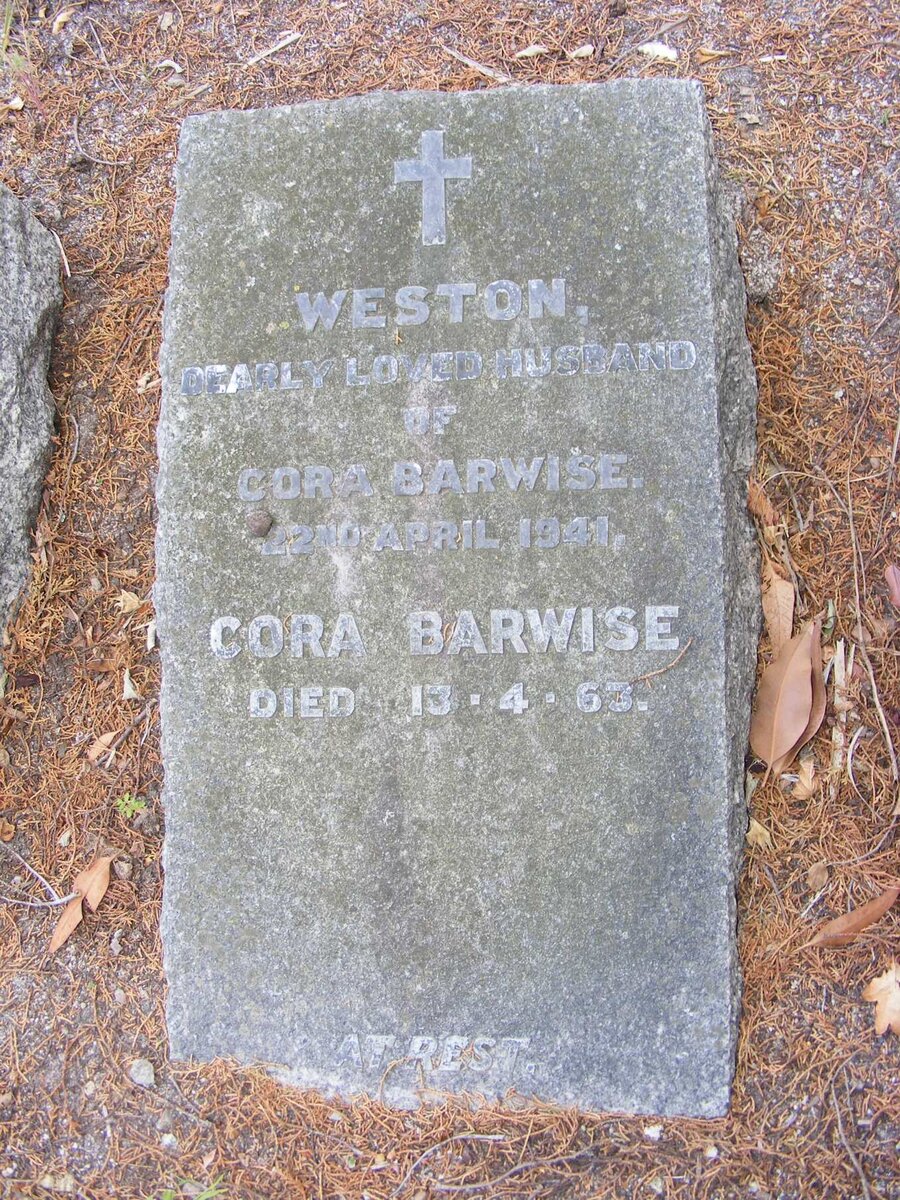 BARWISE Weston -1941 &amp; Cora -1963